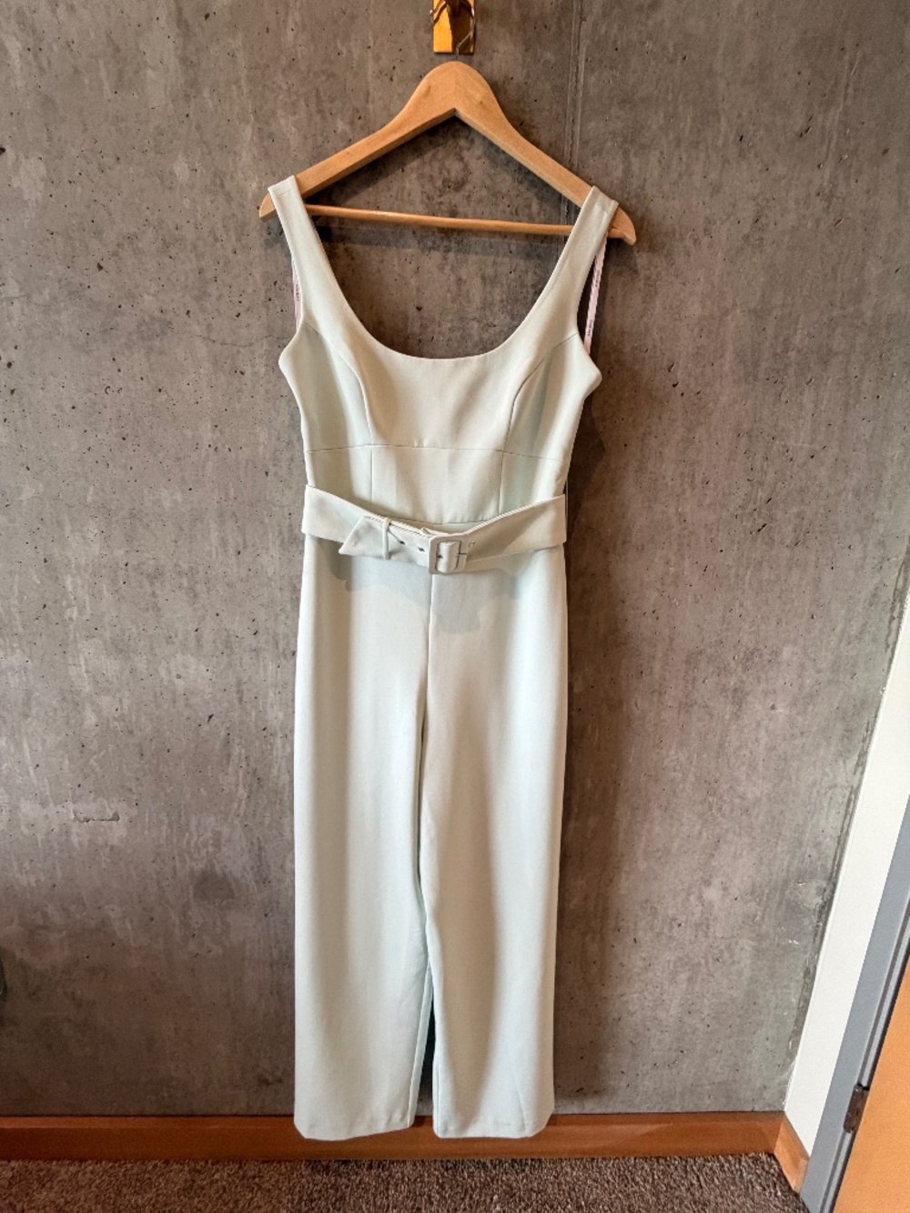 VINTAGE light blue silk lined romper jumpsuit